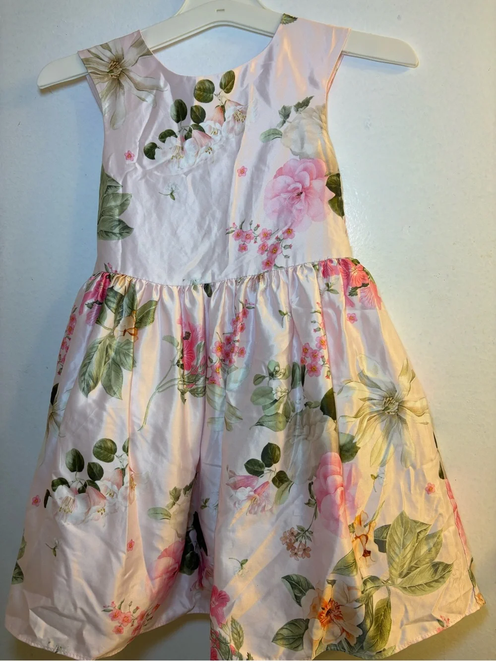 Pastourelle Pink Floral Bow-Accent Girls Dress